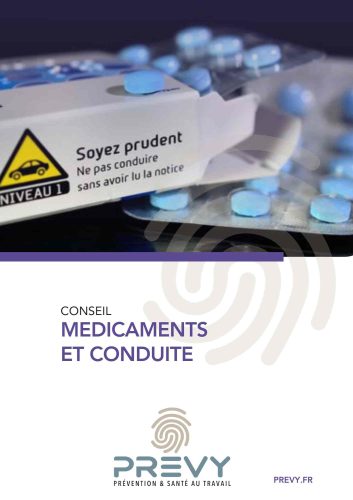 Fiche PREVY Medicaments et conduite - - Fiche - Médicaments et conduite - PREVY Prévention & Santé au Travail