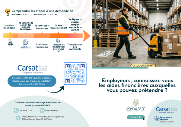 Flyer PREVY Aide financiere FIPU - - PREVY - Flyer destiné aux employeurs sur les aides financières - PREVY Prévention & Santé au Travail