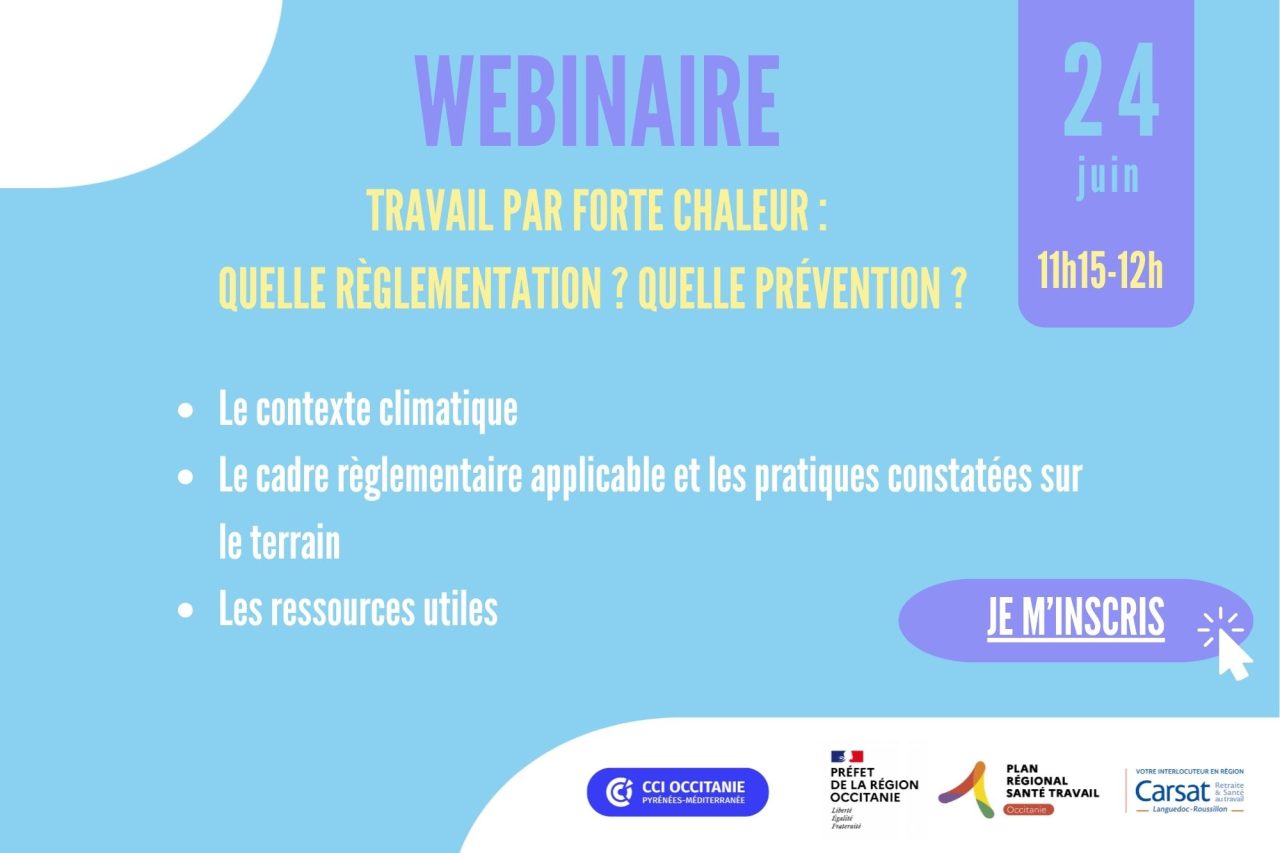Invitation webinaire RDV2 Canicule CCIO 2026 - - Risque chaleur : avez-vous intégré les fortes chaleurs dans votre DUERP ? - PREVY Prévention & Santé au Travail