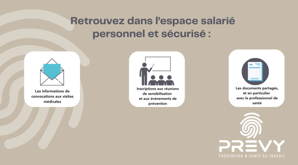 Toute la santé au travail dans un espace salarié personnel et sécurisé dès le 14 novembre 1 Votre service de prevention et de sante au travail change de logiciel pour mieux vous accompagner au quotidien - - Toute la santé au travail dans un espace salarié personnel et sécurisé dès le 14 novembre - PREVY Prévention & Santé au Travail
